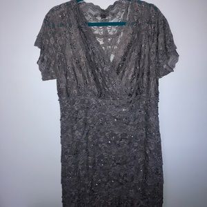 lace and sparkle gray dress